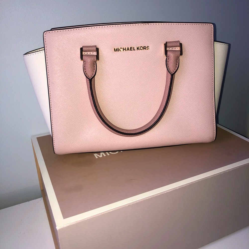 Michael Kors Medium Satchel Saffiano Leather Pink
